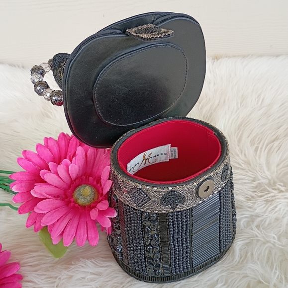 Rare Mary Frances Hocus Pocus Black Beaded Magician's Rabbit In A Hat Bucket Bag - Picture 14 of 16